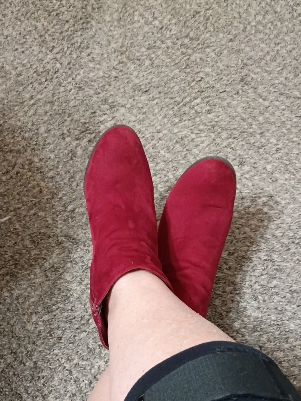 Style & Co Red Ankle Boots JAMILA 10 Faux Suede